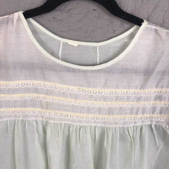 Vintage Nightgown Womens Small Mint Green Sheer Feminine Farmhouse Nightie - Picture 9 of 16